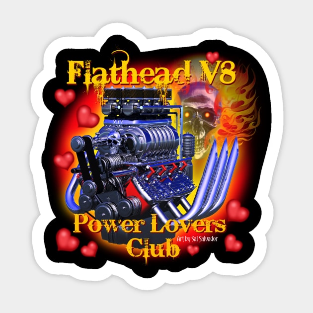 Flathead V8 Power Lovers Club Sticker by MyTeeGraphics